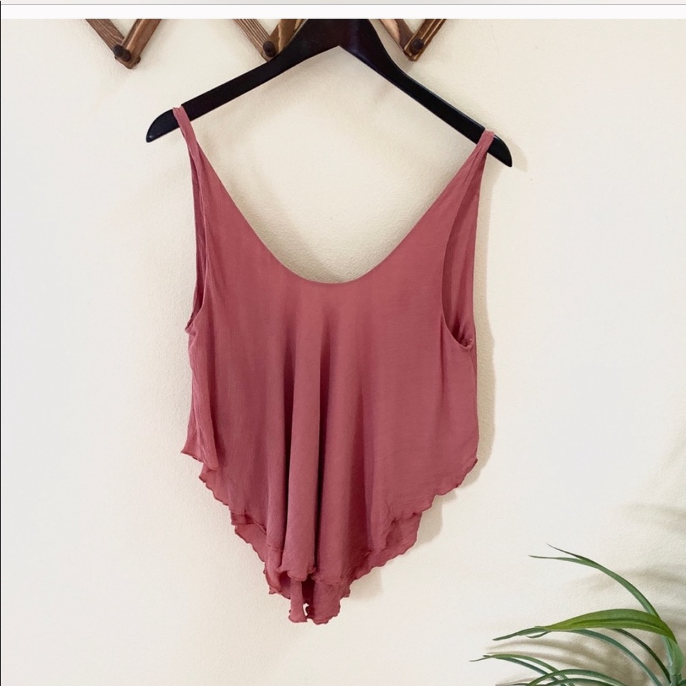 Pink Free People Flowy Tank